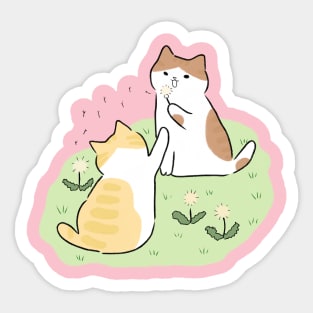 Two Cats at Park Sticker